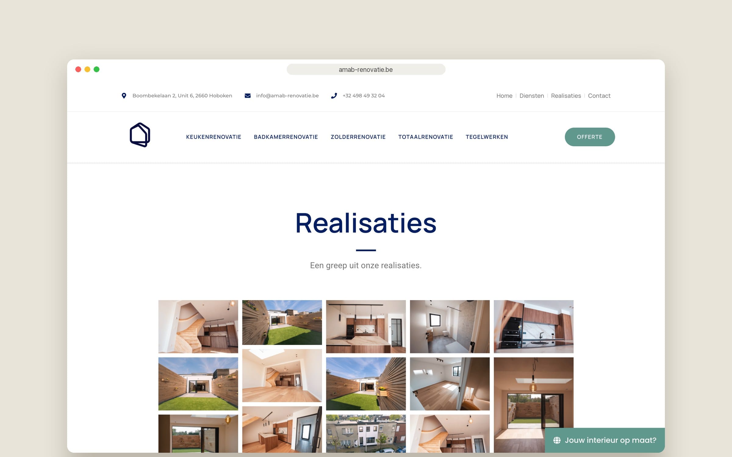 Website AMAB Renovatie — realisaties