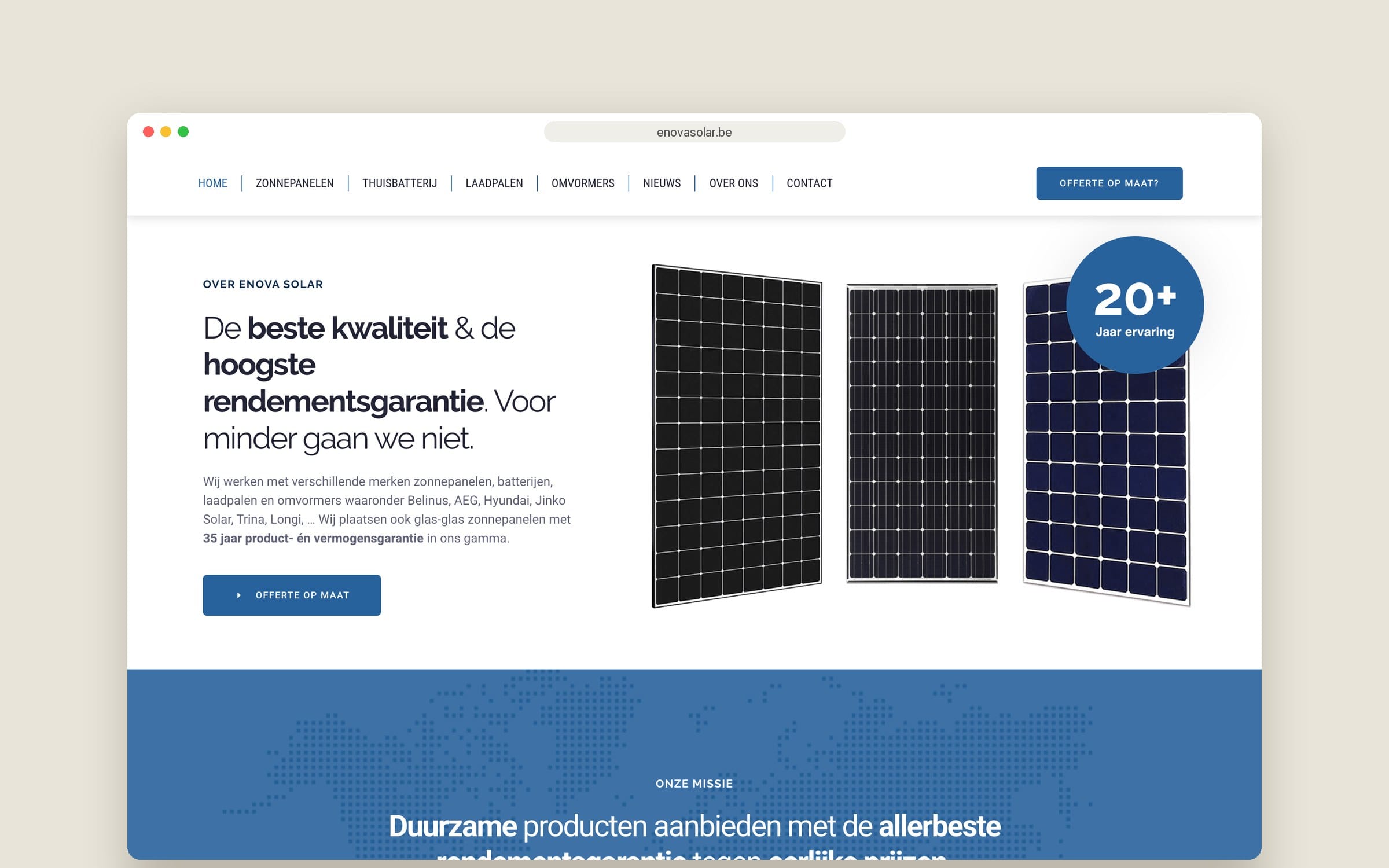 Website Enova Solar — over Enova Solar
