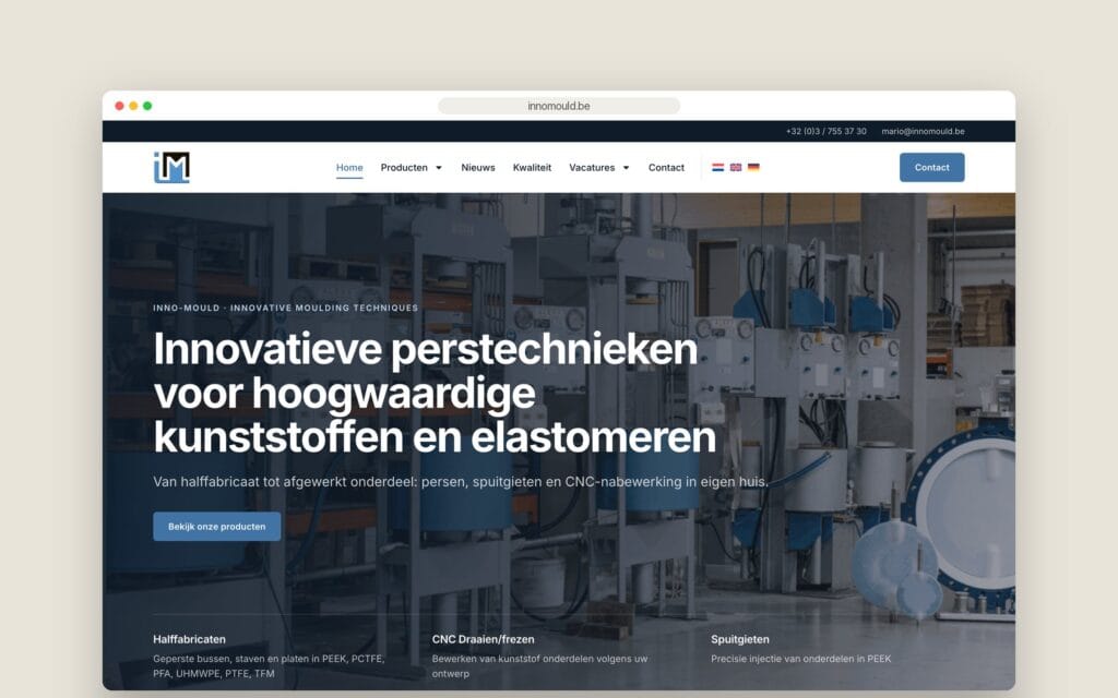 Website Inno Mould — homepage