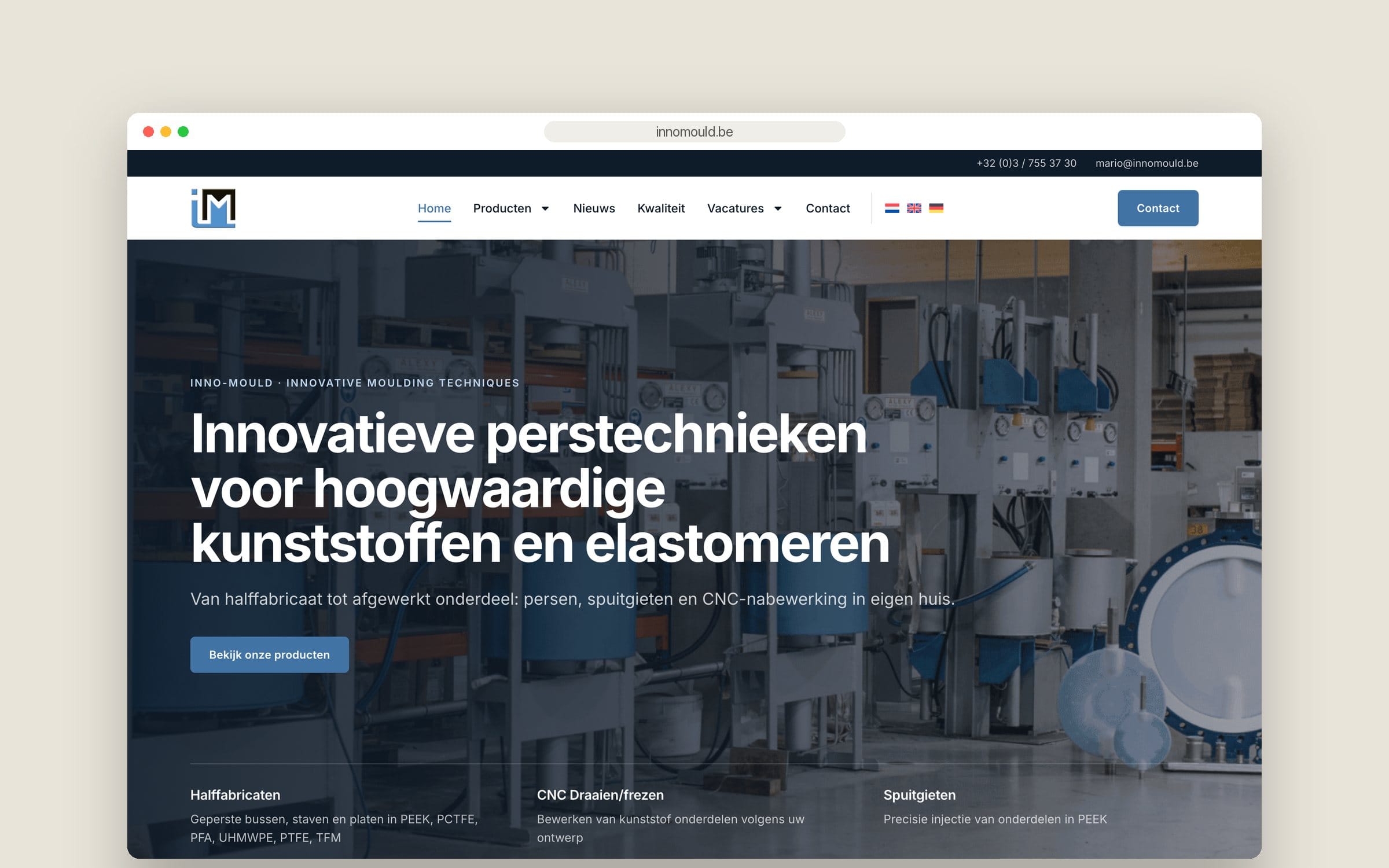 Website Inno Mould — homepage