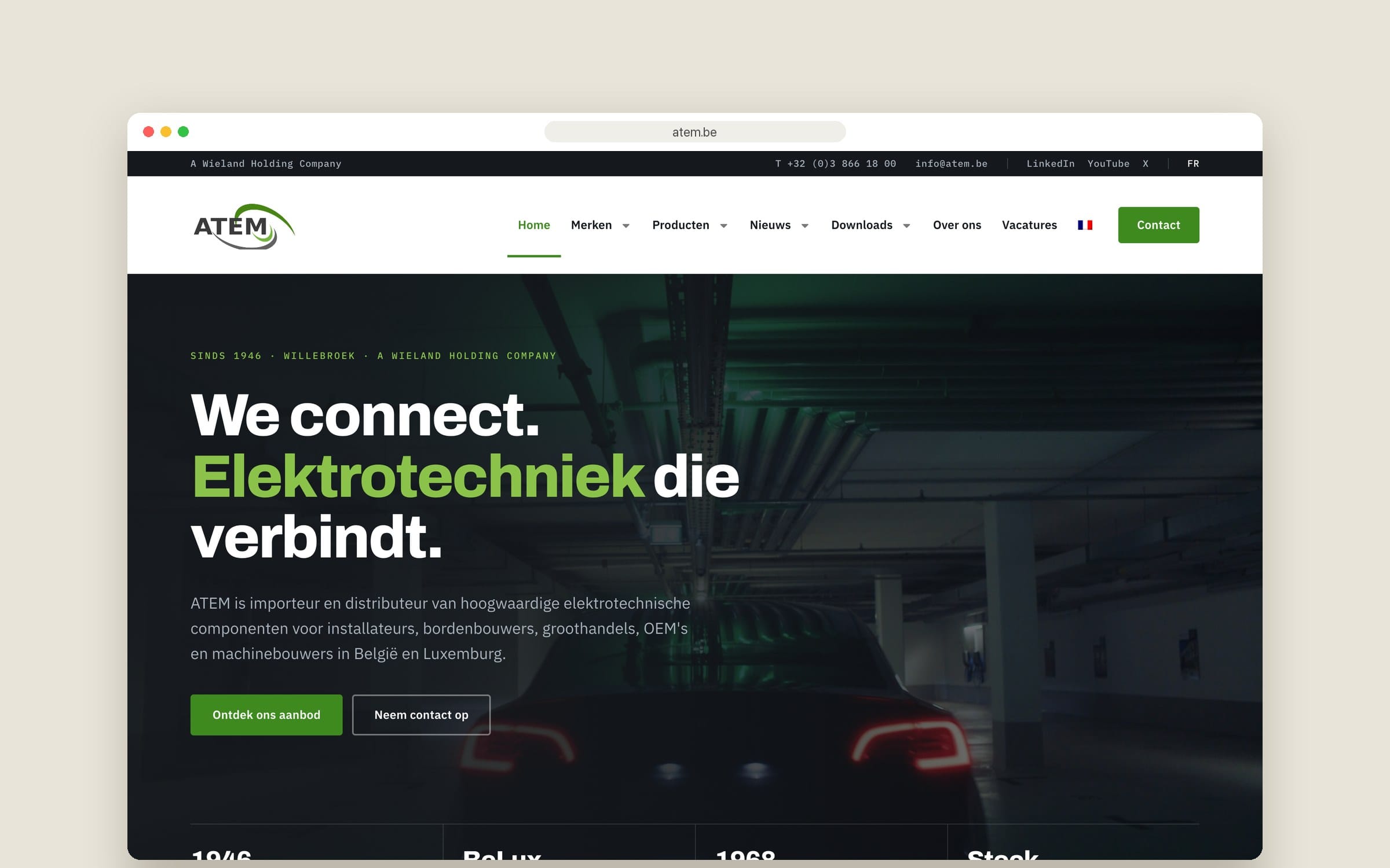 Website ATEM — homepage