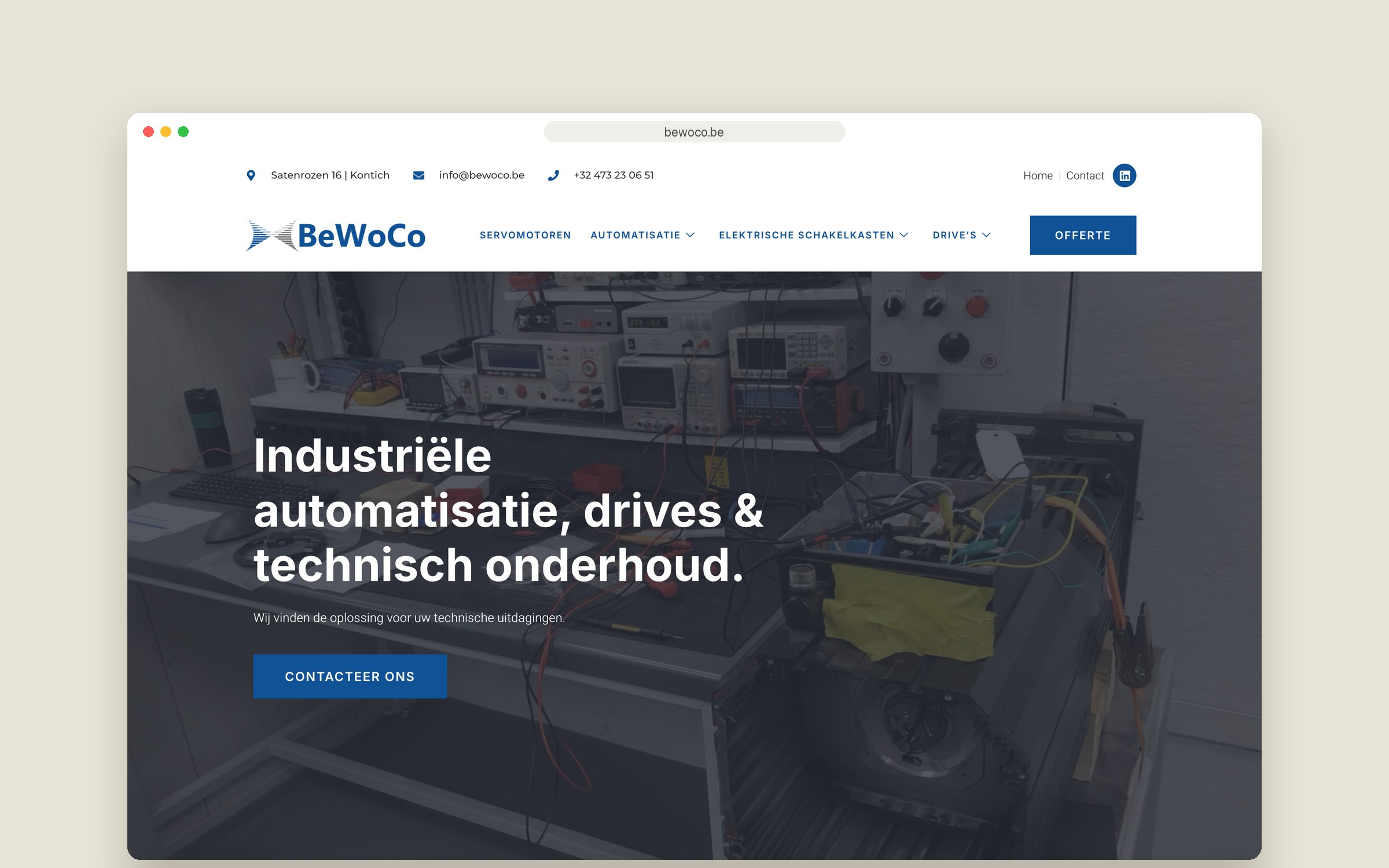 Website BeWoCo — homepage