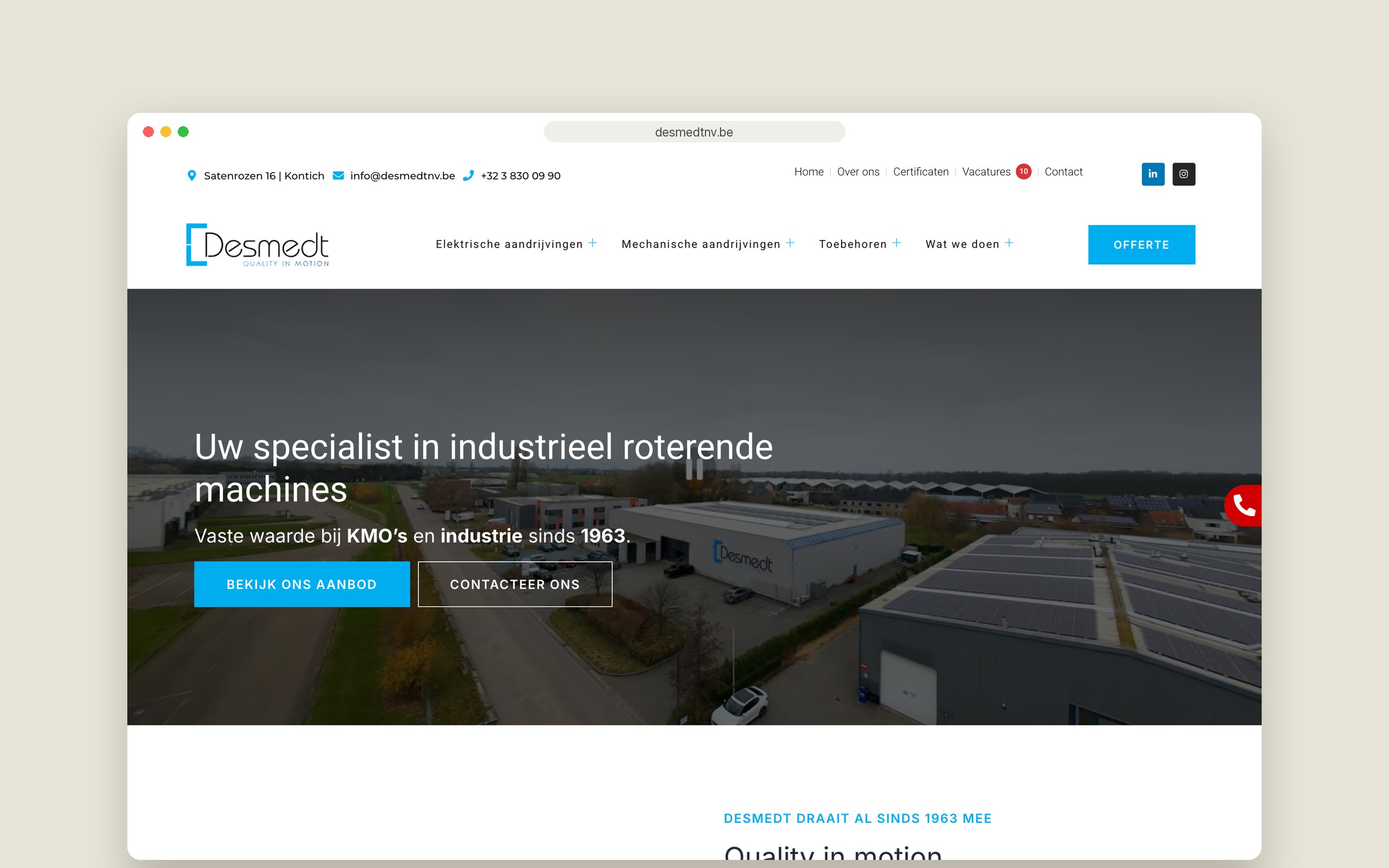 Website Desmedt — homepage