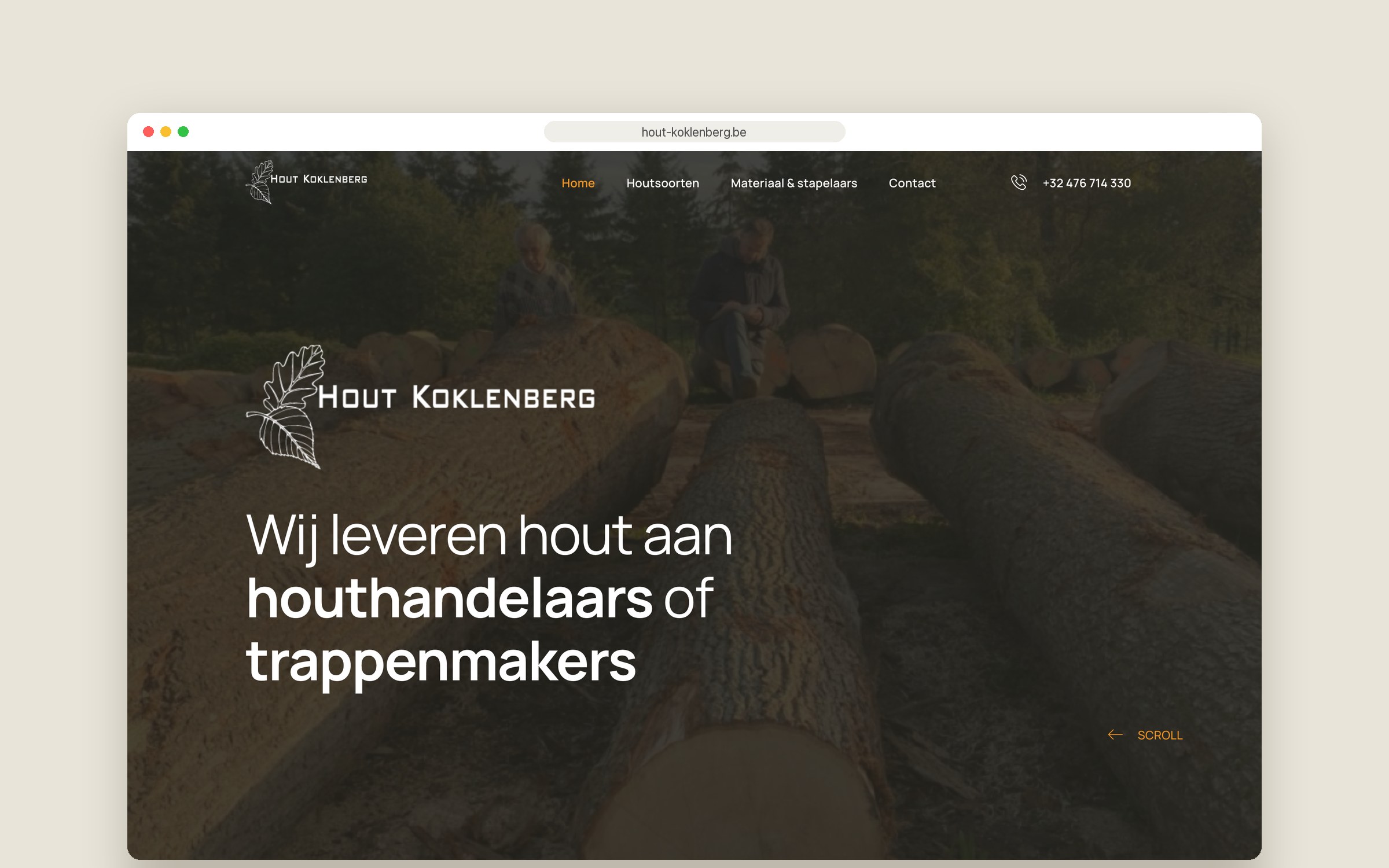 Website Hout Koklenberg — homepage