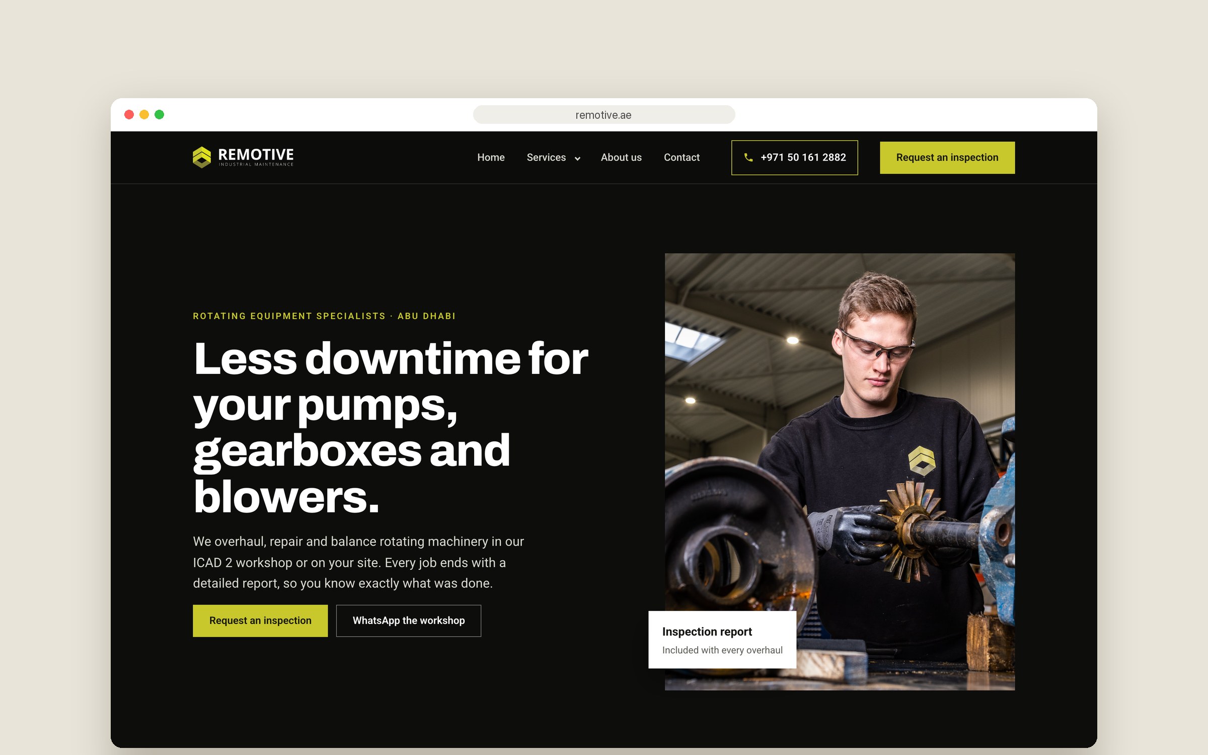 Website Remotive Abu Dhabi — homepage