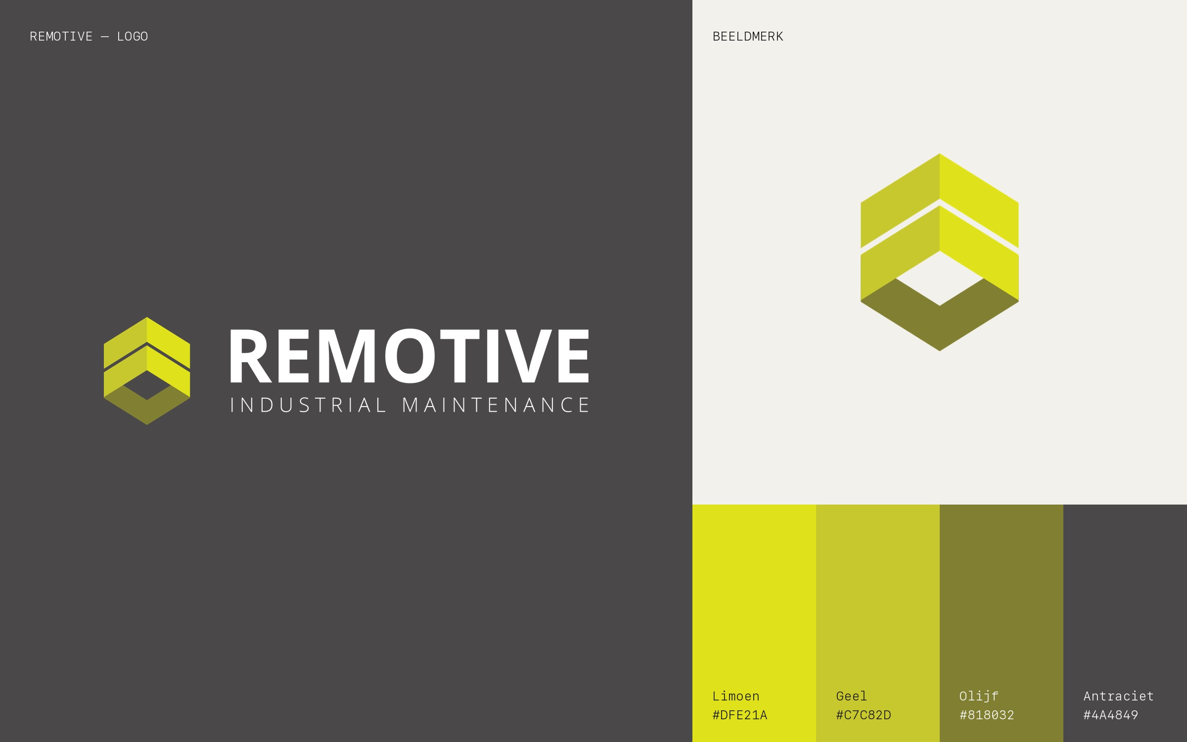 Logo Remotive — beeldmerk en kleurenpalet