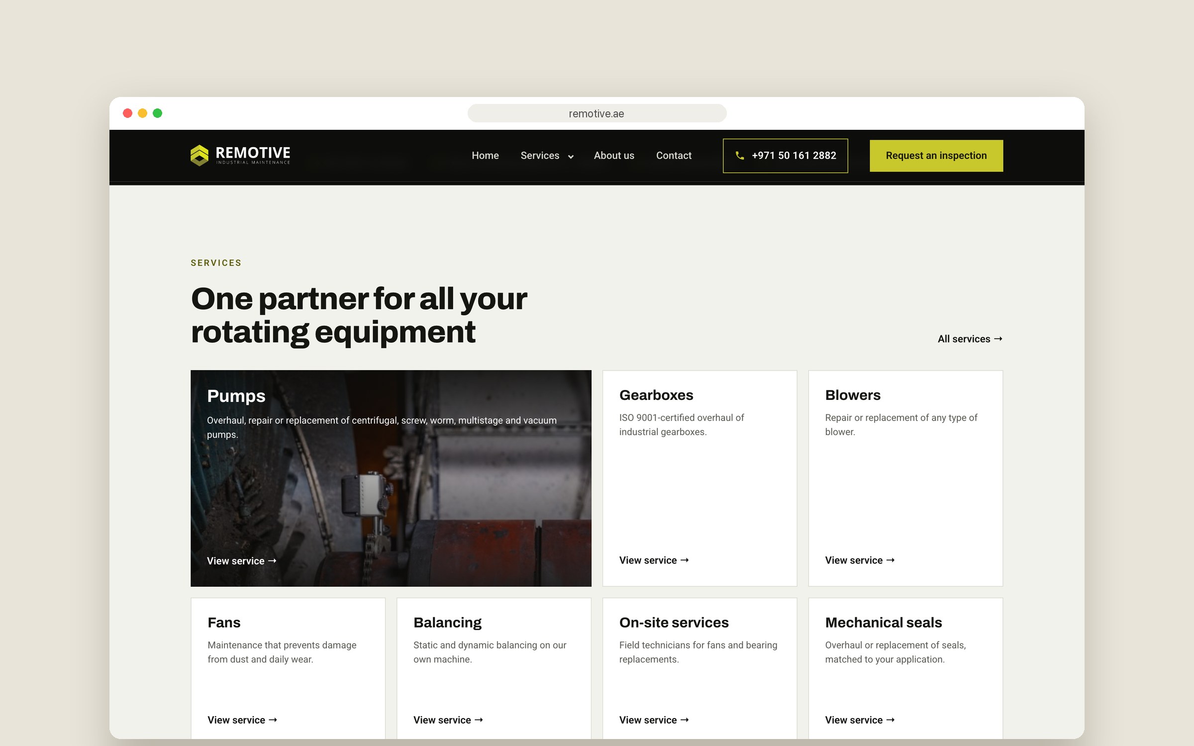 Website Remotive Abu Dhabi — diensten