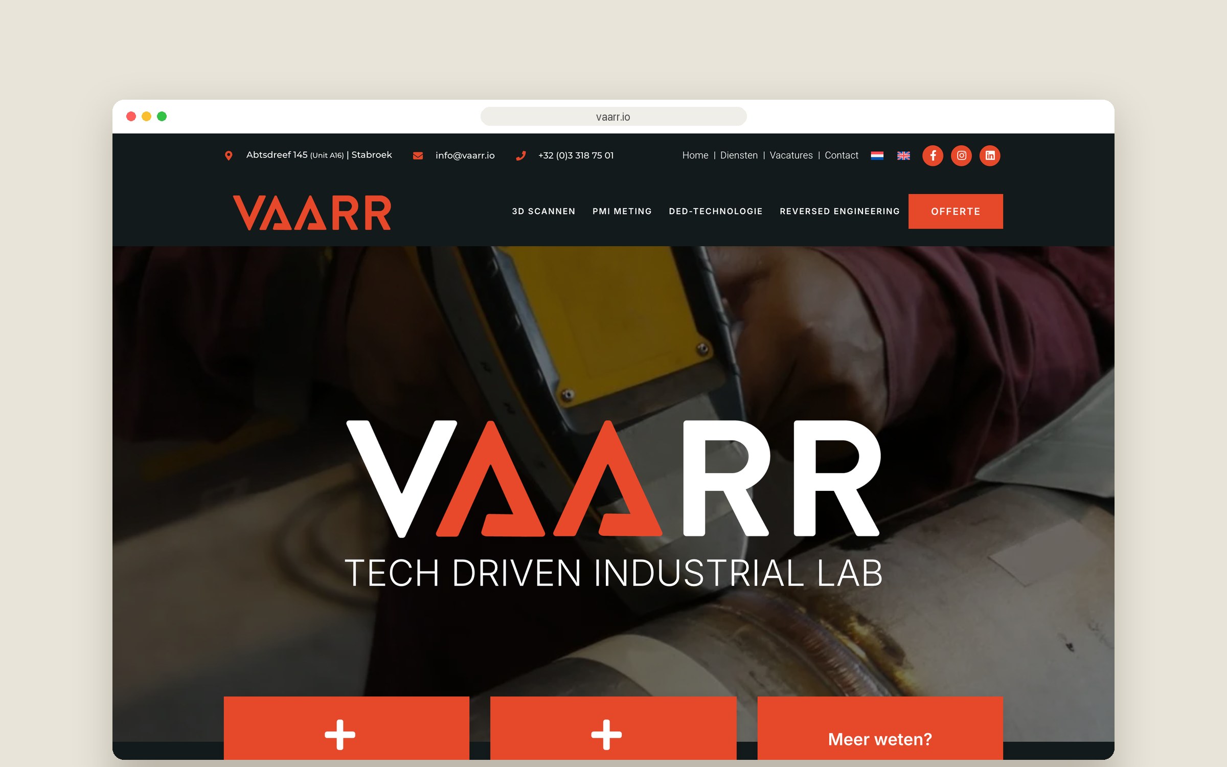 Website VAARR — homepage