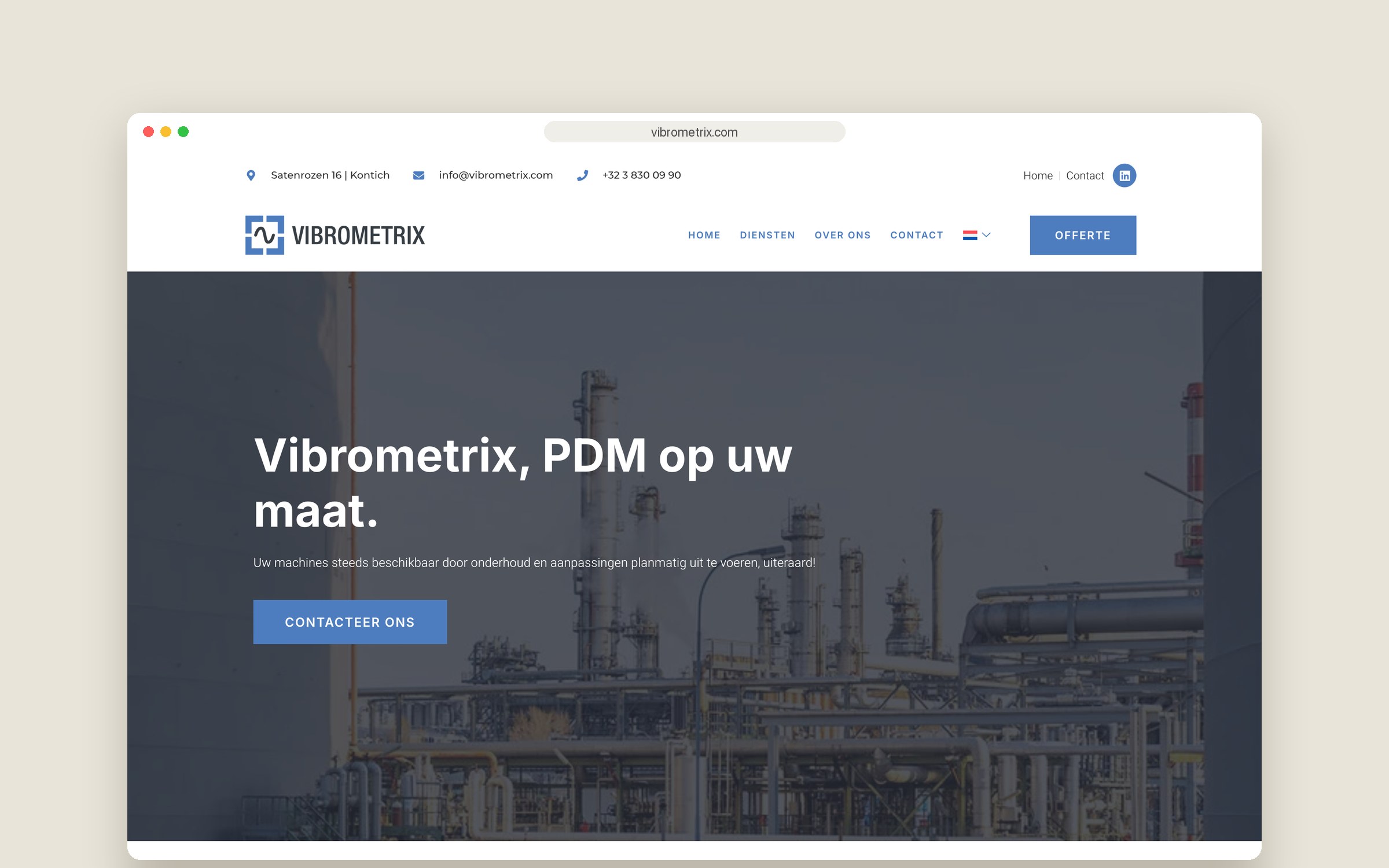 Website Vibrometrix — homepage