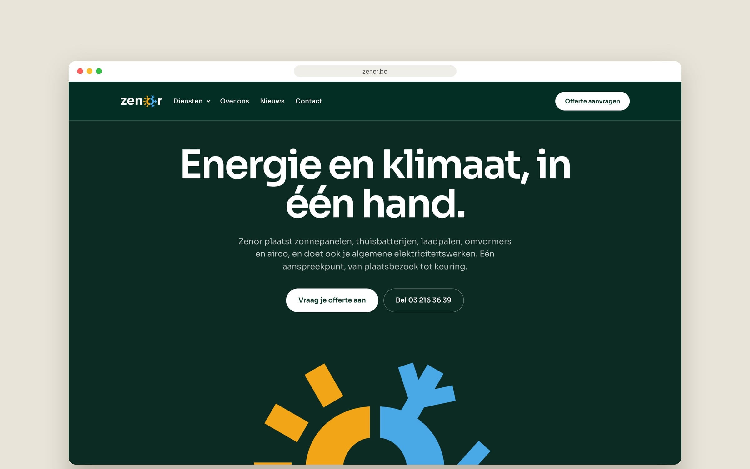 Website Zenor — homepage